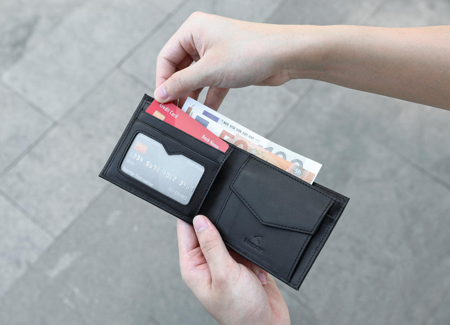 Klomore Airtag Wallet with Coin Pocket for Men