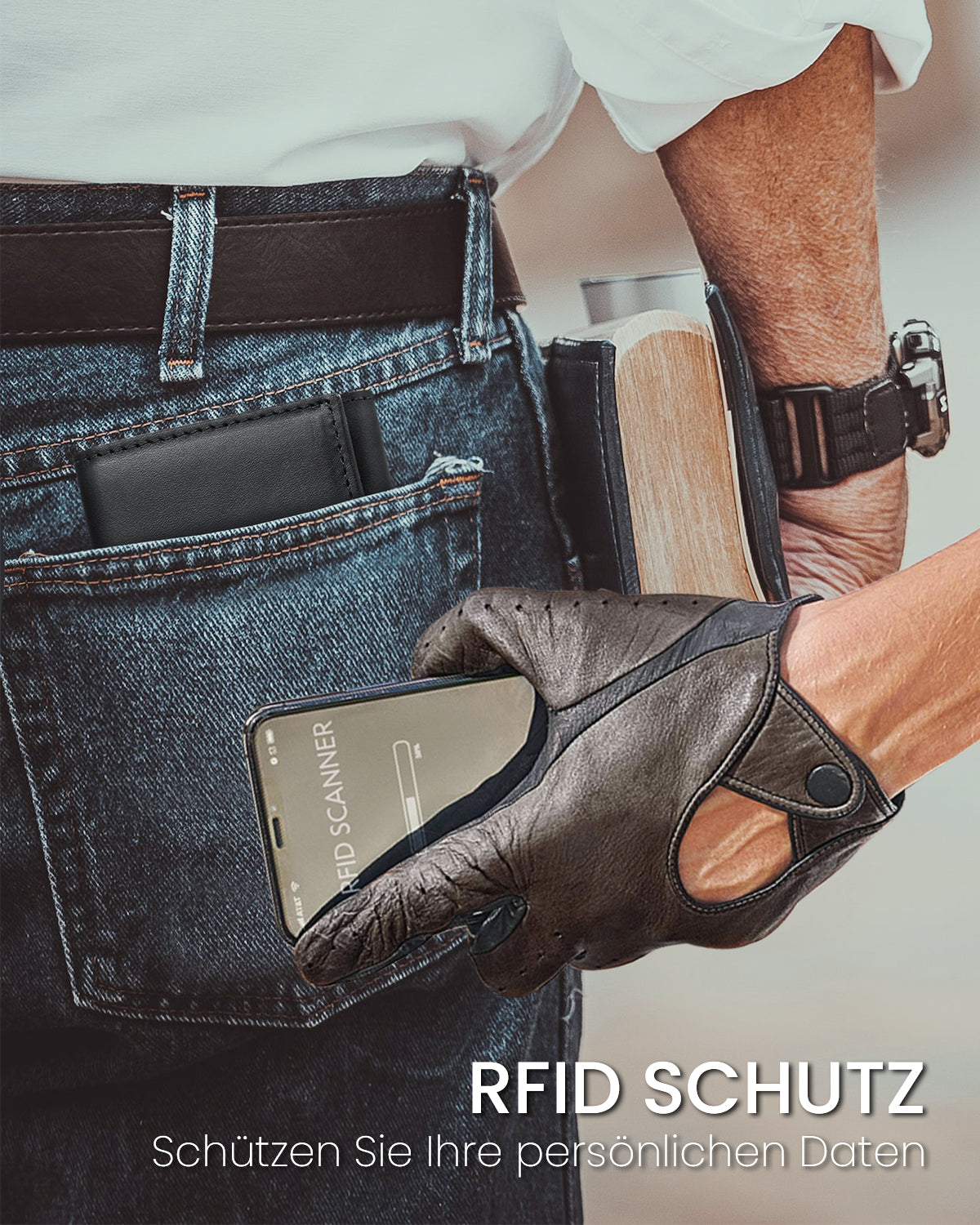 Klomore Trifold Slim Wallet with Coin Pocket for Men