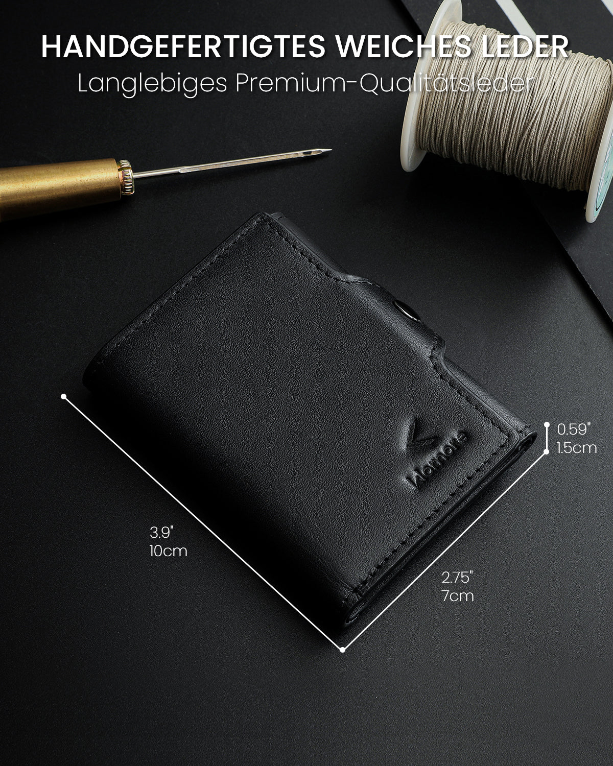 Klomore Trifold Slim Wallet with Coin Pocket for Men