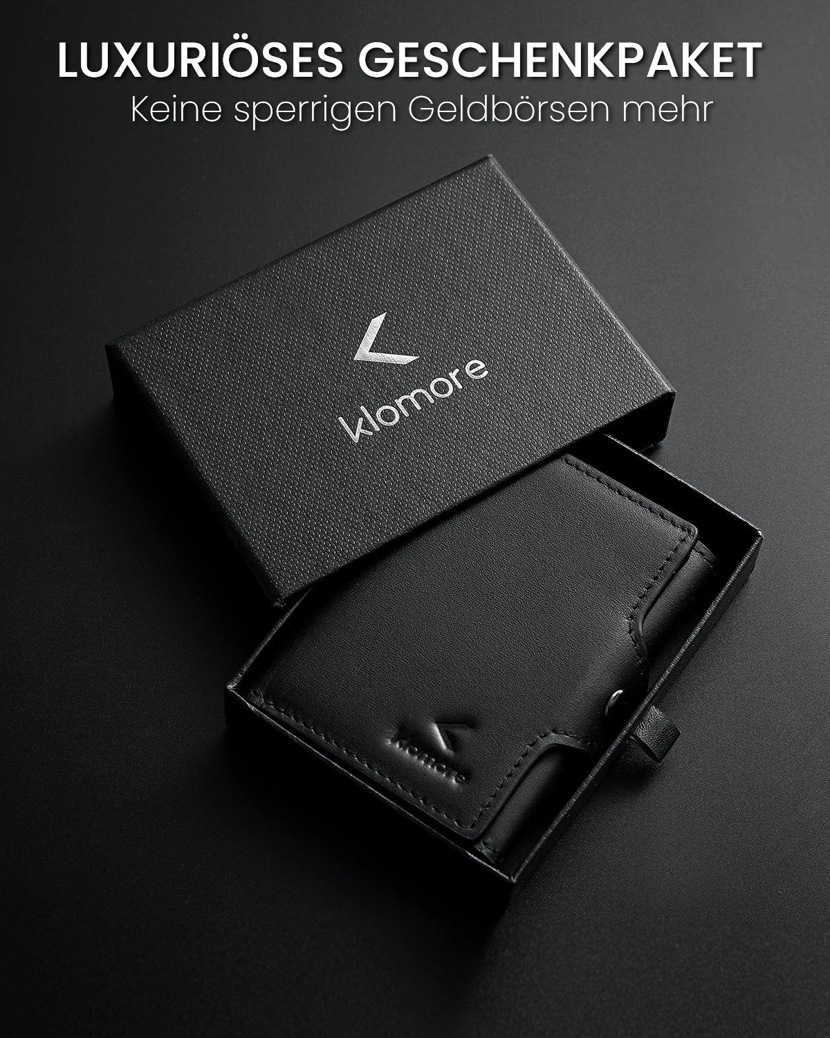 Klomore Trifold Slim Wallet with Coin Pocket for Men