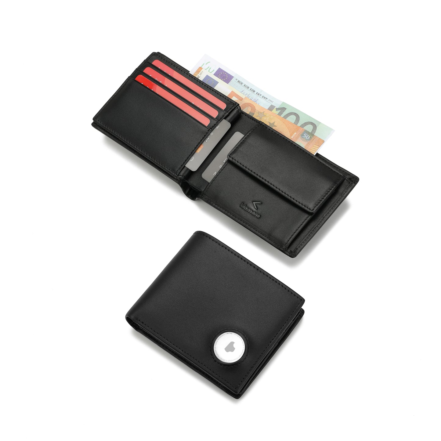 Klomore Airtag Wallet with Coin Pocket for Men