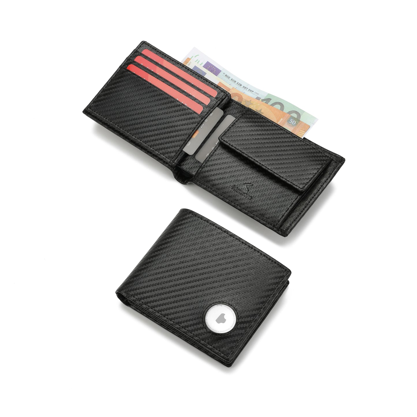 Klomore Airtag Wallet with Coin Pocket for Men