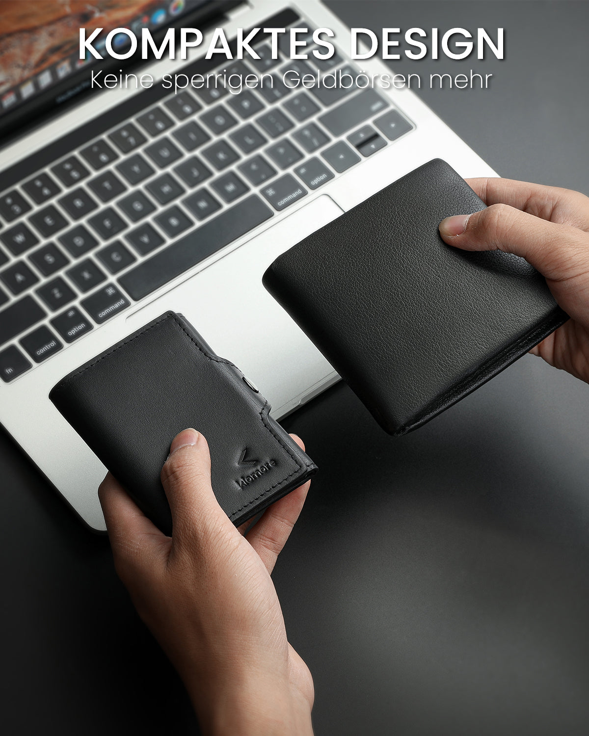 Klomore Trifold Slim Wallet with Coin Pocket for Men